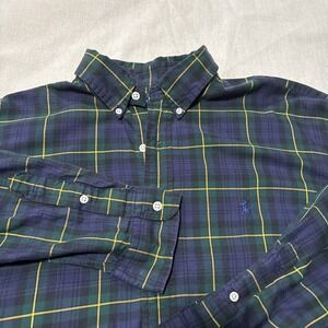 VINTAGE Polo Ralph Lauren Shirt Mens Extra Large Blackwatch Tartan Plaid Adult *